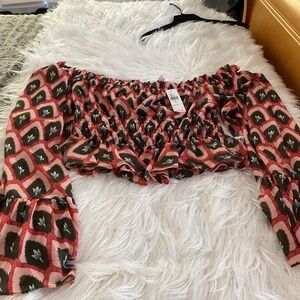 Anthropologie off the shoulder crop top